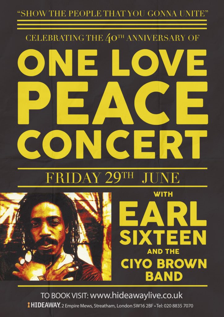 One Love Peace Concert 40th Anniversary feat. Earl 16