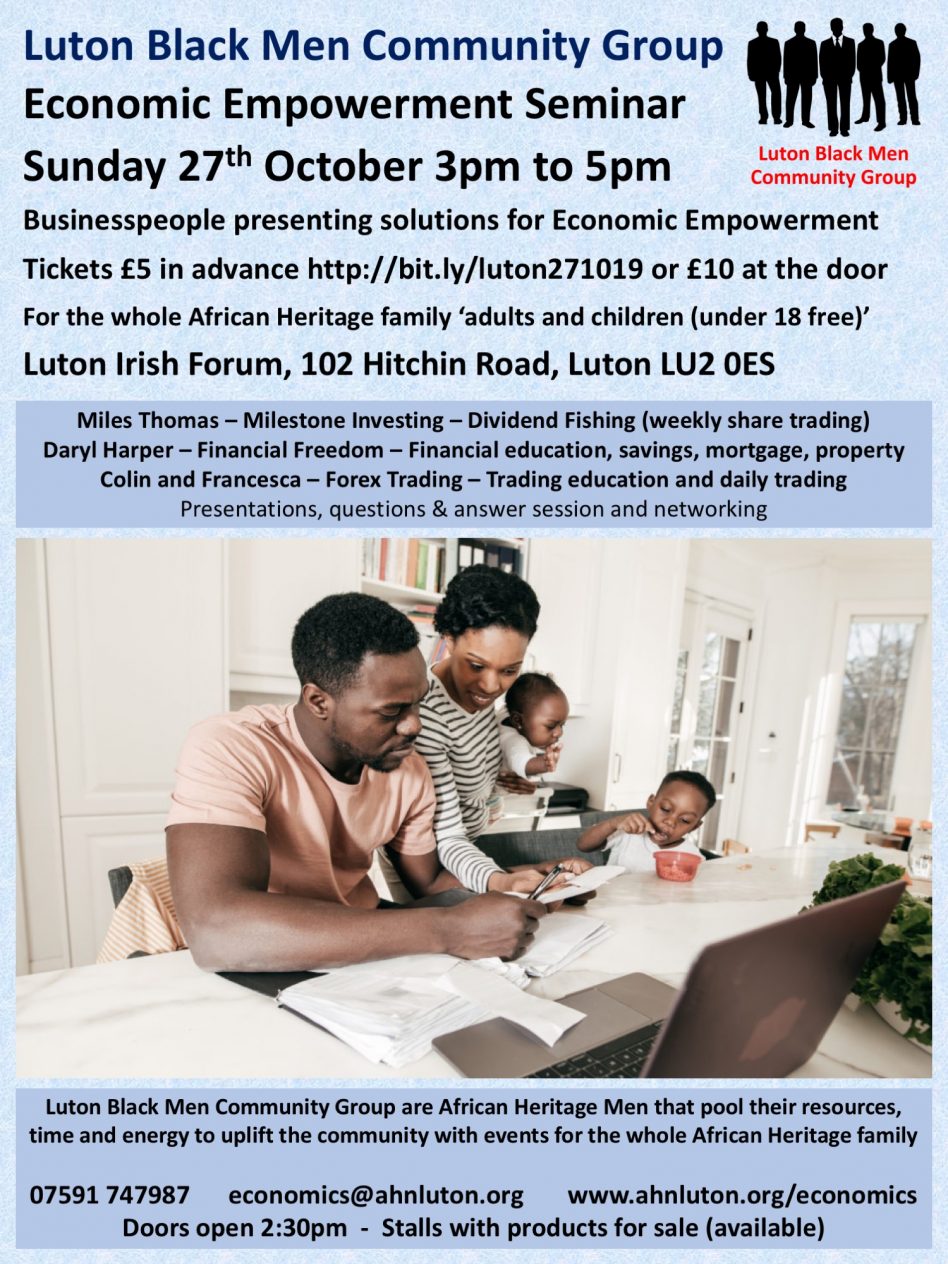 Luton Black Men Economic Empowerment Seminar Sun 27th Oct 3pm