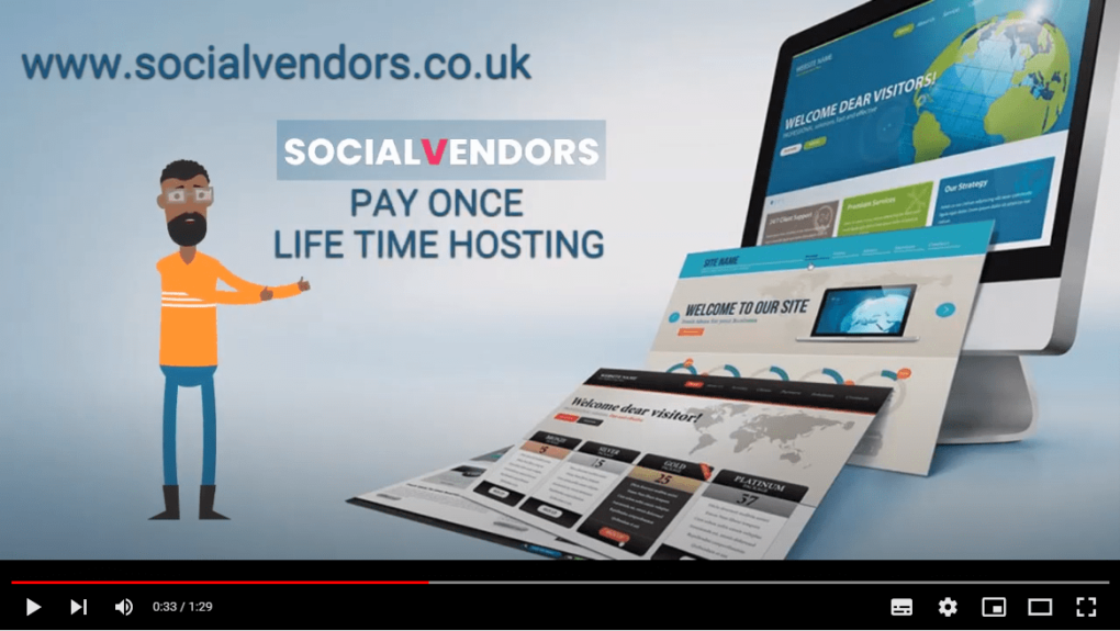Social Vendors Pay Once Website Hosting - YouTube